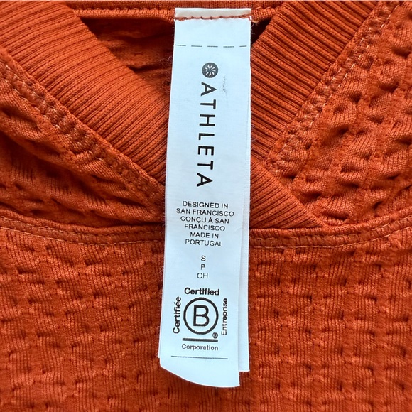 NWOT Athleta Flurry Seamless Cropped Hoodie in Foliage Orange Size S - Picture 12 of 13